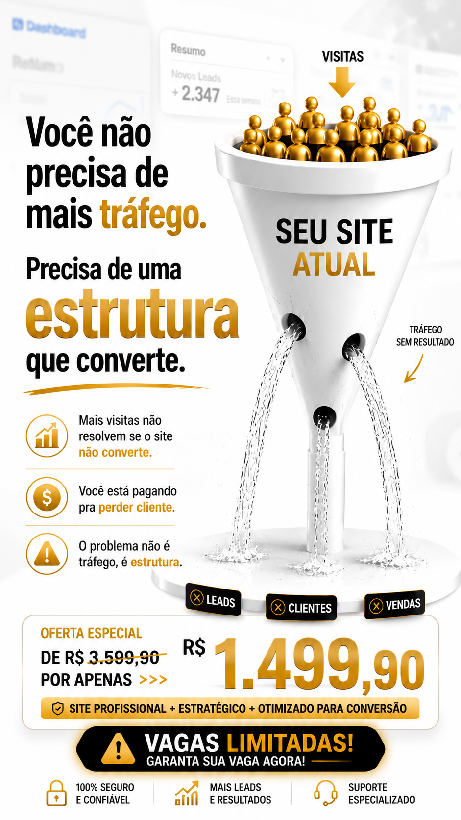Você não precisa de mais tráfego, precisa de um site que converte — oferta especial R$ 1.499,90